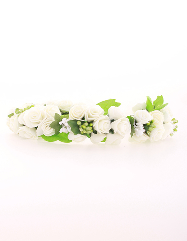 Rochelle Floral Crown in Cream